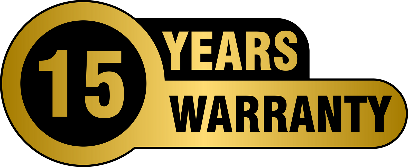 Golden 15 years warranty label