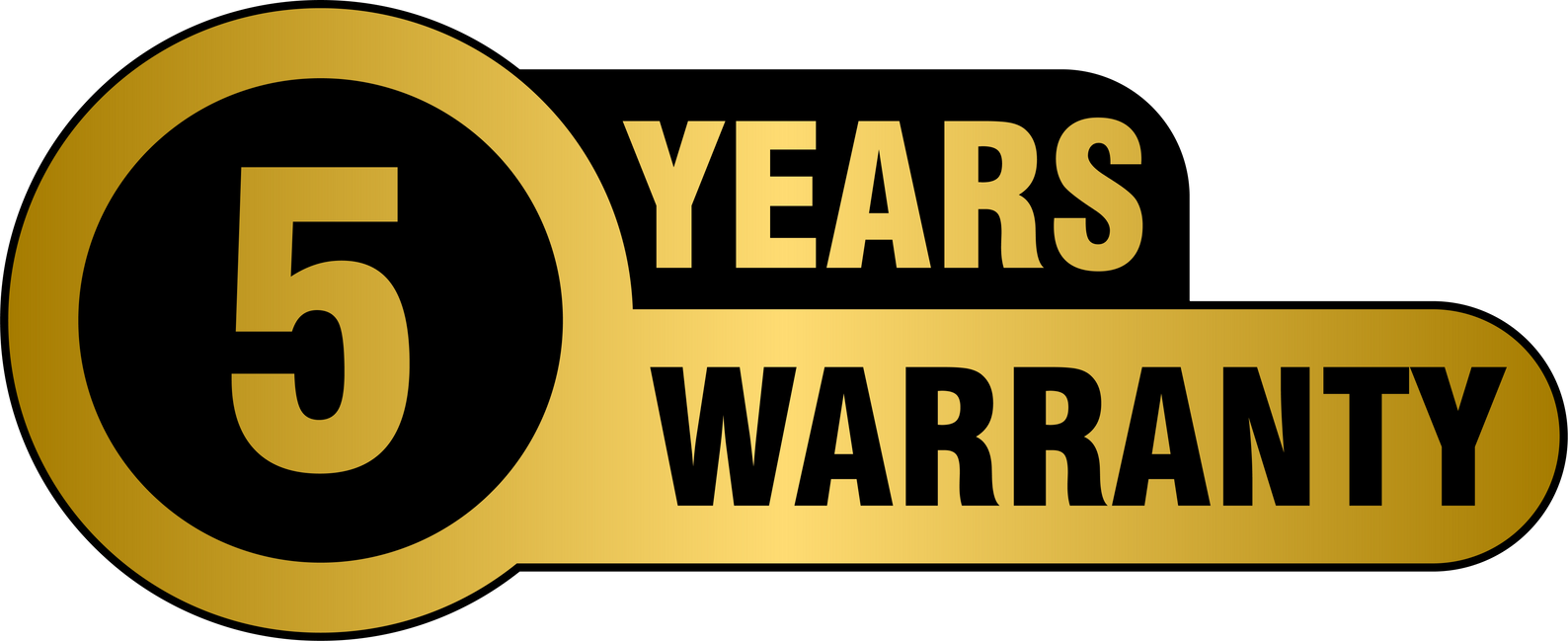 Golden 5 years warranty label